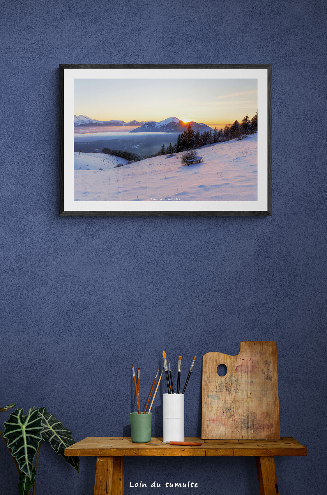 tableau photo d'un coucher de soleil à Sommand, le môle